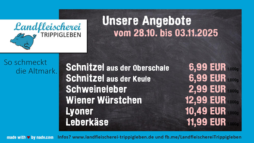 Landfleischerei Trippigleben, Klötze, Oebisfelde, Fleischer, Altmark, Fleischerei, lokal einkaufen